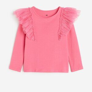H&M Ruffle Shoulder T-shirt 8-10